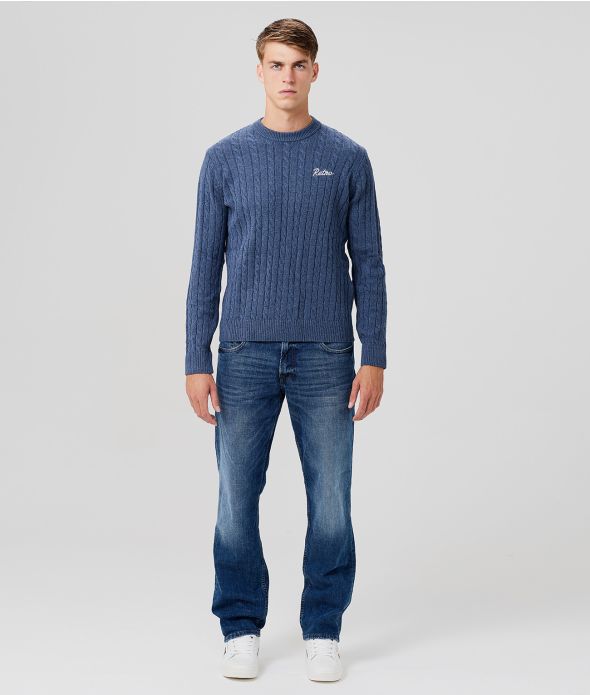 BANDIT KNIT SWEATER, NAVY BLUE