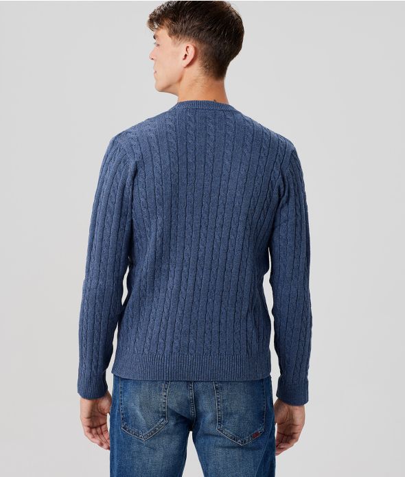 BANDIT KNIT SWEATER, NAVY BLUE