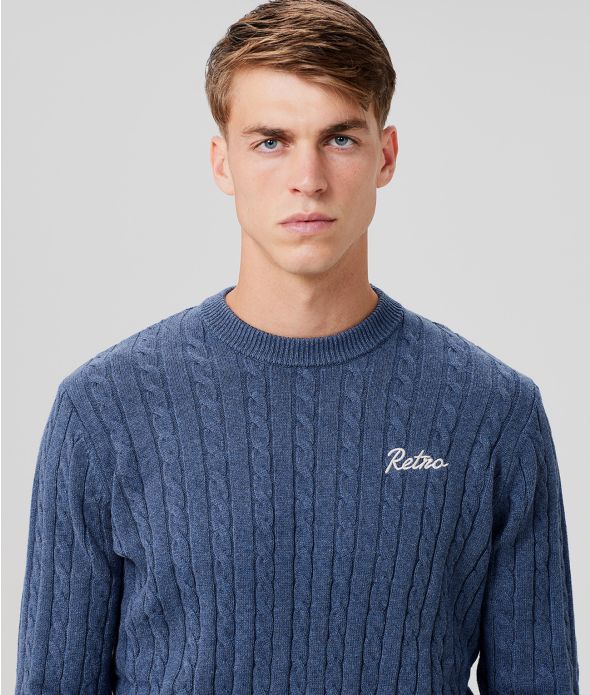 BANDIT KNIT SWEATER, NAVY BLUE