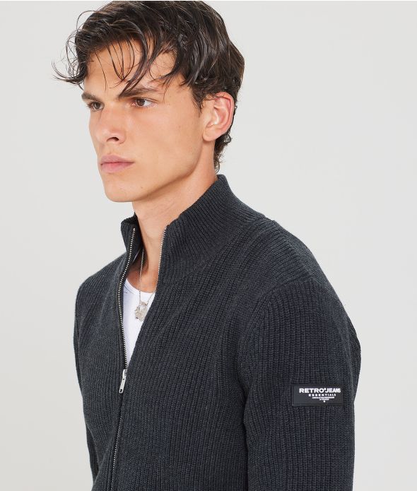 DARIO SWEATER, BLACK MELANGE