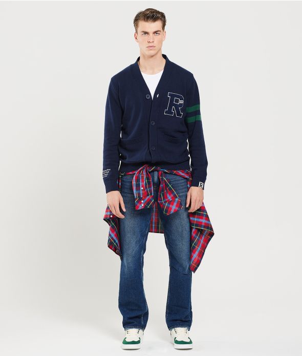 ROBERTSON KNIT CARDIGAN, DARK BLUE