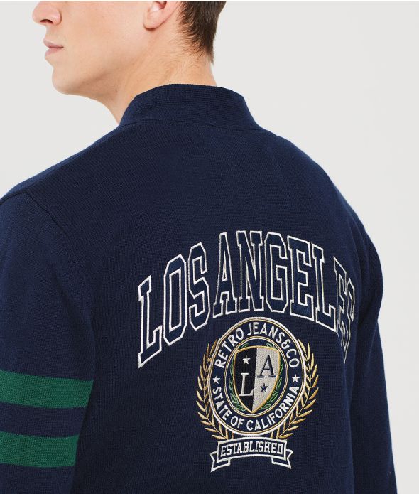 ROBERTSON KNIT CARDIGAN, DARK BLUE