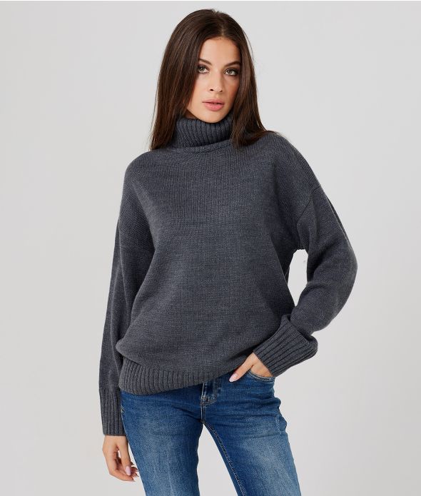 LAUREL TURTLENECK SWEATER, ANTRA MELANGE