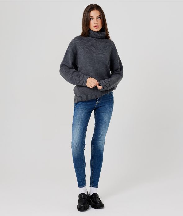 LAUREL TURTLENECK SWEATER, ANTRA MELANGE