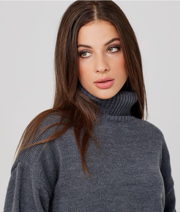 LAUREL TURTLENECK SWEATER, ANTRA MELANGE