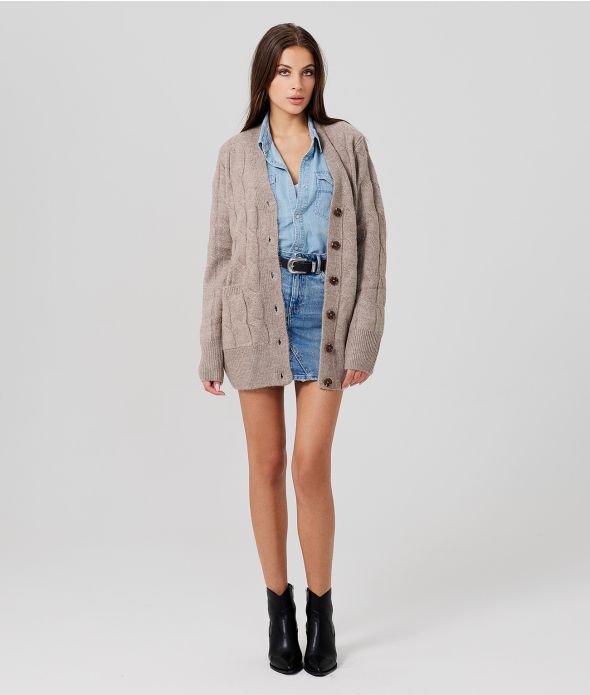 ROSEVILLE CARDIGAN CARDIGAN, BEIGE MELANGE