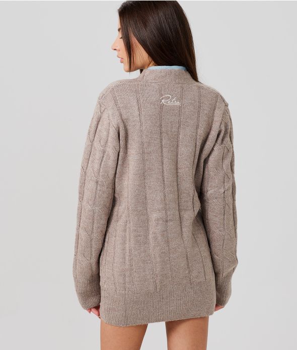 ROSEVILLE CARDIGAN CARDIGAN, BEIGE MELANGE