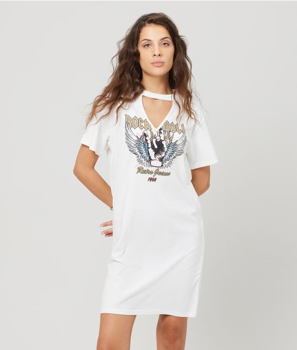 ALPINE TUNIC DRESS, WHITE