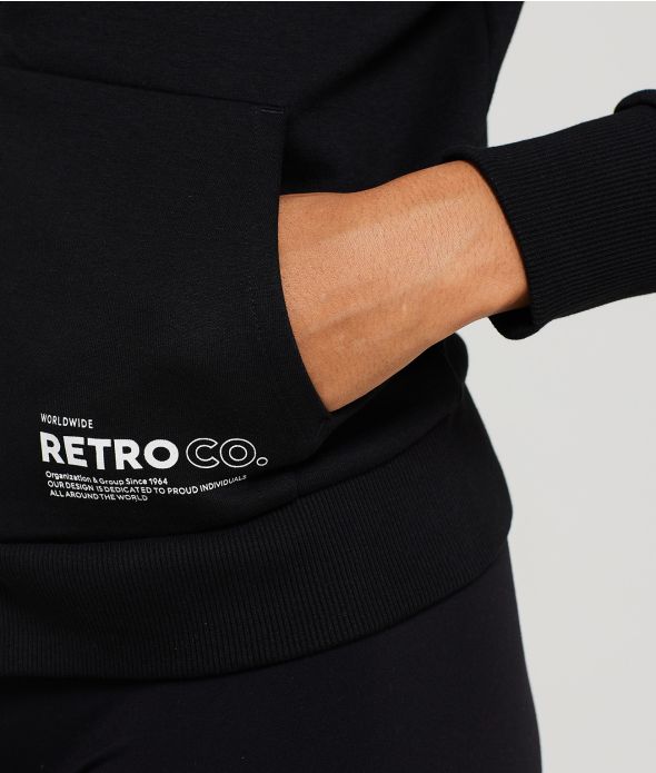 KHAYA ZIP JOGGING TOP, BLACK