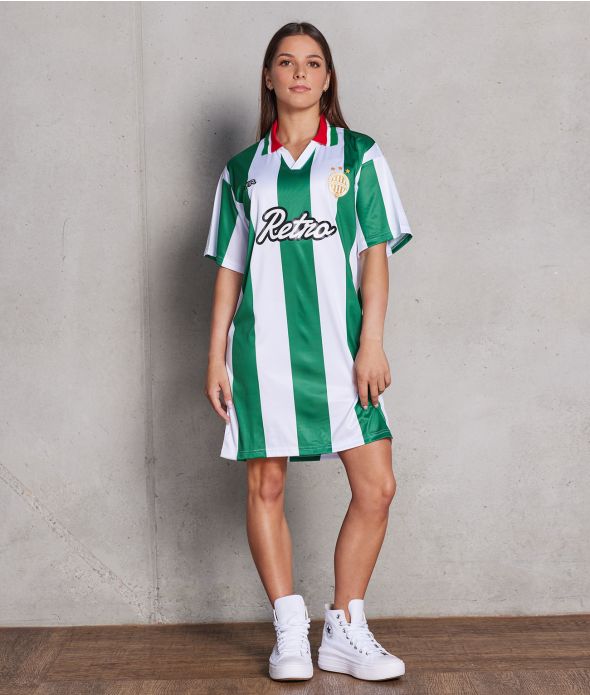 WINDER DRESS DRESS, GREEN-WHITE