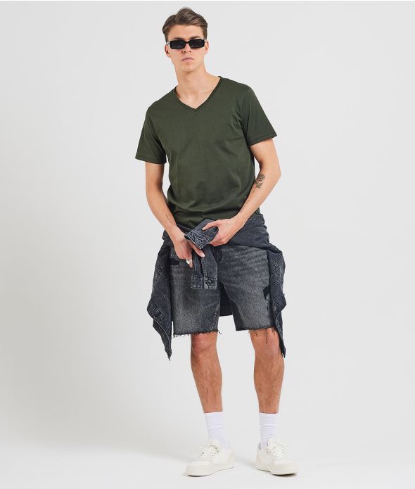 KALEN V NECK T-SHIRT, KHAKI