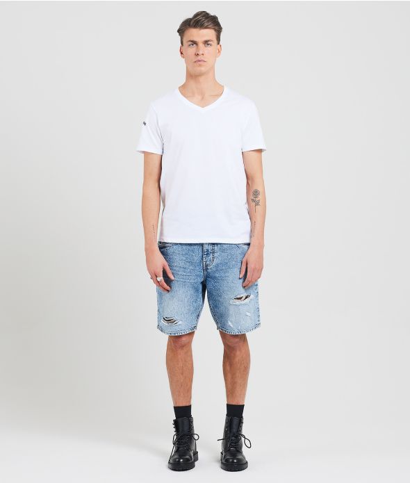 KALEN V NECK T-SHIRT, WHITE