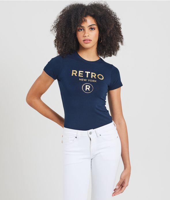 LINA T-SHIRT, NAVY BLUE