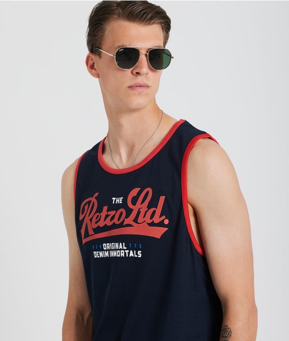 ASHEVILLE TANK TOP, BLUE BLACK