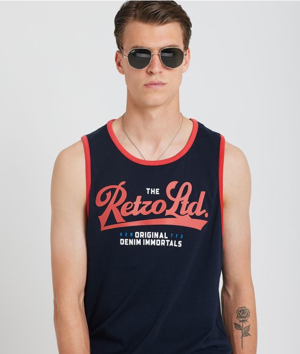 ASHEVILLE TANK TOP, BLUE BLACK