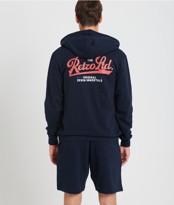 ASHEVILLE ZIP HOODIE JOGGING TOP, BLUE BLACK