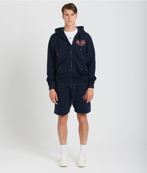 ASHEVILLE ZIP HOODIE JOGGING TOP, BLUE BLACK