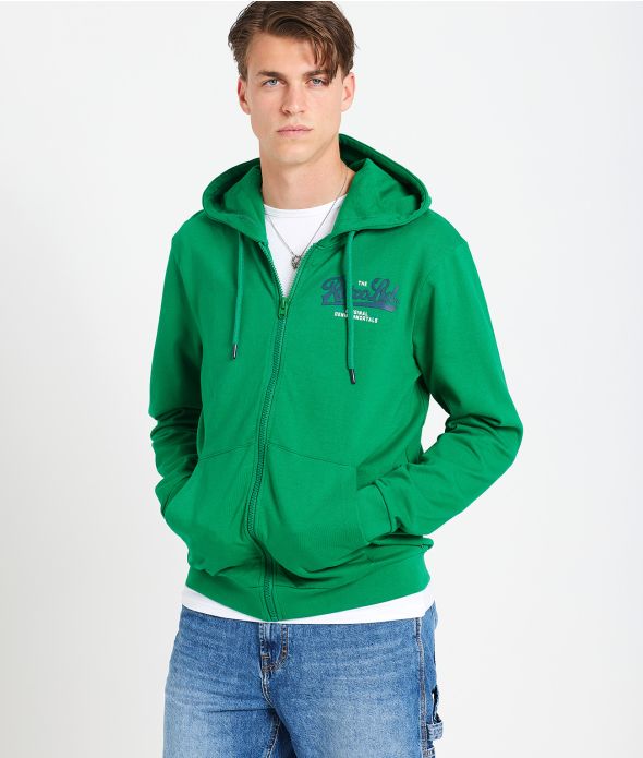 ASHEVILLE ZIP HOODIE JOGGING TOP, GREEN