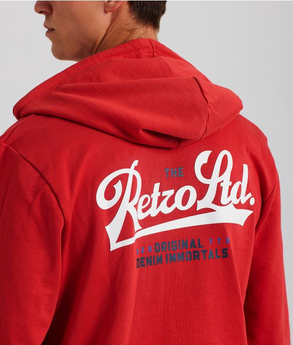 ASHEVILLE ZIP HOODIE JOGGING TOP, RED