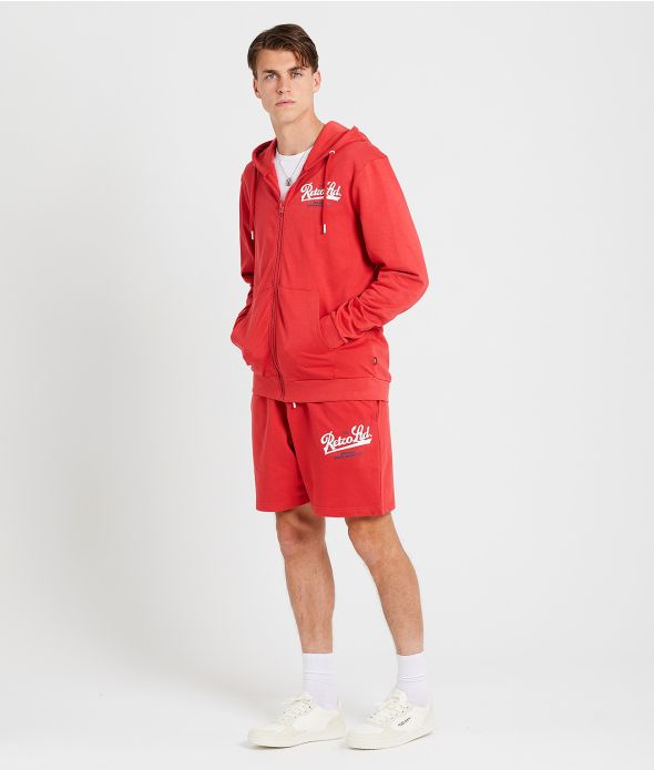 ASHEVILLE ZIP HOODIE JOGGING TOP, RED