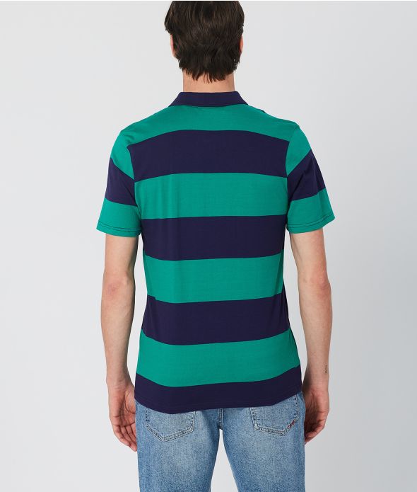 OAKLY POLO, GREEN STRIPED