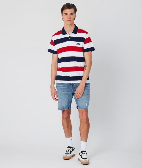 OAKLY POLO, RED STRIPED