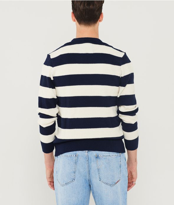 ATLANTIS SWEATER KNITWEAR, DARK BLUE-WHITE