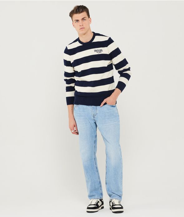 ATLANTIS SWEATER KNITWEAR, DARK BLUE-WHITE