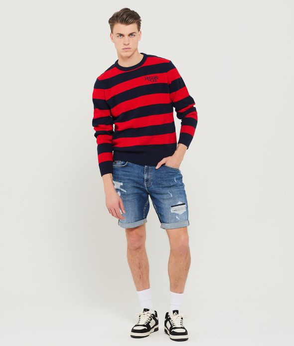 ATLANTIS SWEATER KNITWEAR, RED-DARK BLUE