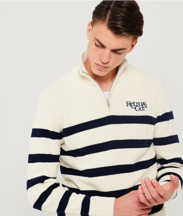 CASPIAN FÉRFI KÖTÖTT PULÓVER, TÖRTFEHÉR