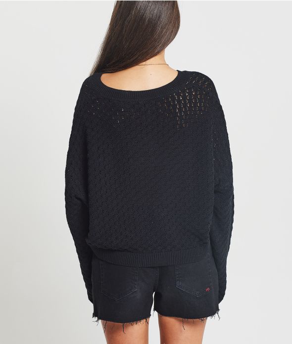 MARGHERITA NŐI KÖTÖTT PULÓVER, FEKETE