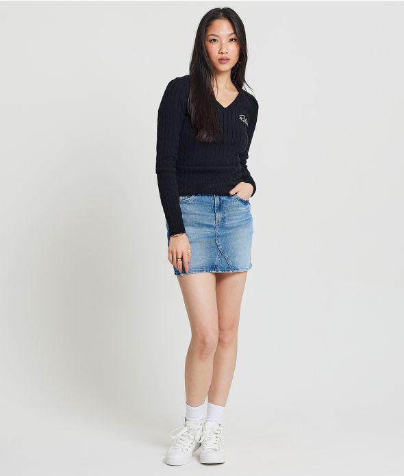 ROSEVILLE V SWEATER KNITWEAR, BLACK