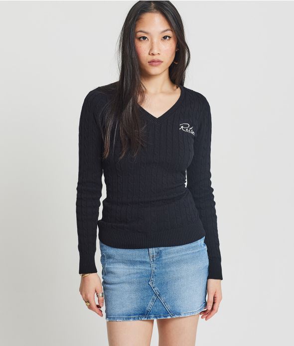 ROSEVILLE V SWEATER KNITWEAR, BLACK