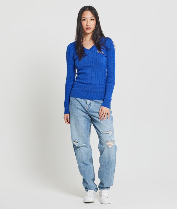 ROSEVILLE V SWEATER KNITWEAR, BLUE