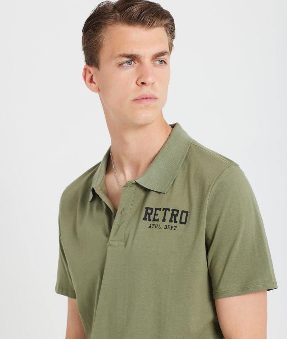 LUCKY FÉRFI GALLÉROS PÓLÓ, KHAKI