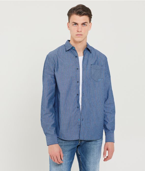 ENZO SHIRT, BLACK-BLUE