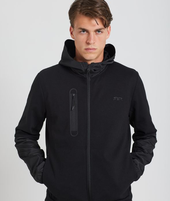 BOSCO ZIP HOODIE JOGGING TOP, BLACK