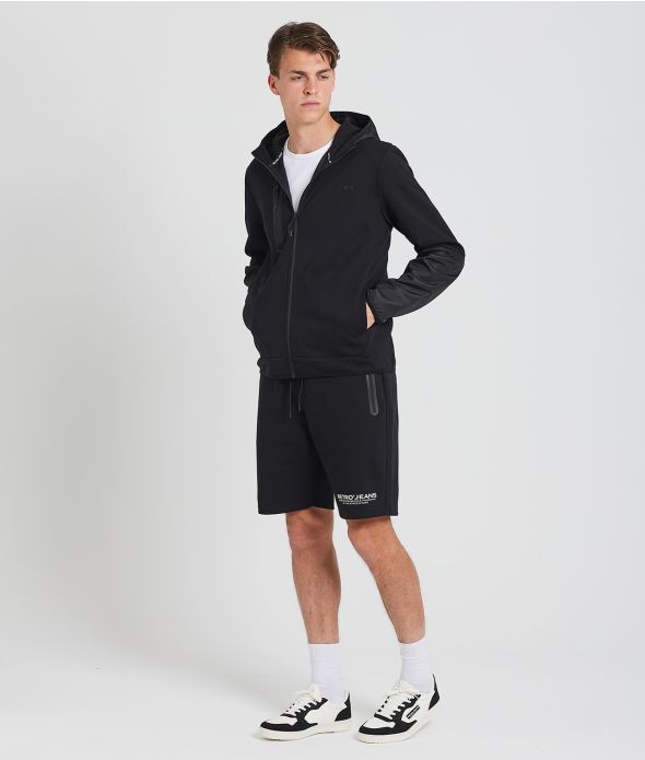 BOSCO ZIP HOODIE JOGGING TOP, BLACK