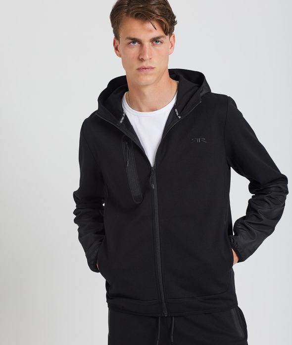 BOSCO ZIP HOODIE JOGGING TOP, BLACK