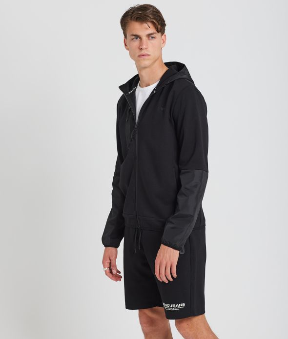 BOSCO ZIP HOODIE JOGGING TOP, BLACK