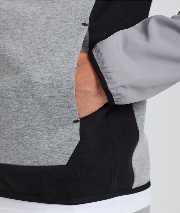 BOSCO ZIP HOODIE JOGGING TOP, GREY MELANGE