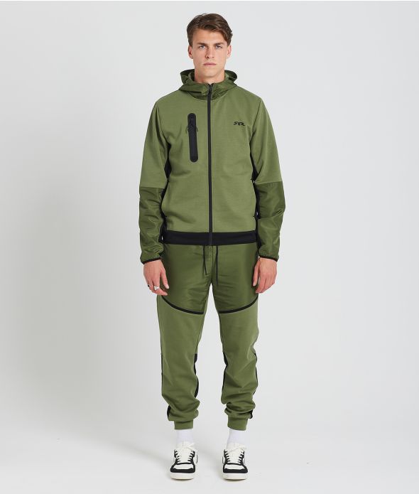 BOSCO ZIP HOODIE JOGGING TOP, KHAKI