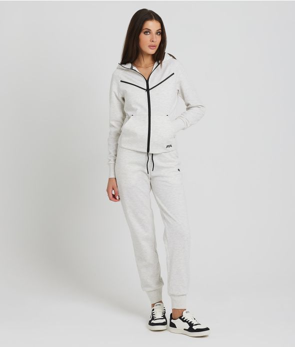 LUNA JOGGING TOP, OFFWHITE MELANGE