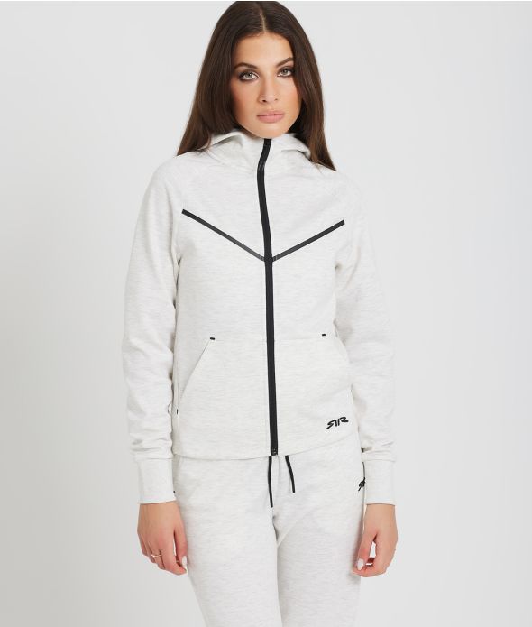 LUNA JOGGING TOP, OFFWHITE MELANGE