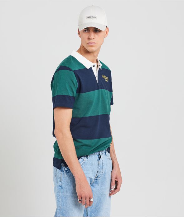 ATLANTIS POLO, DARK BLUE-GREEN