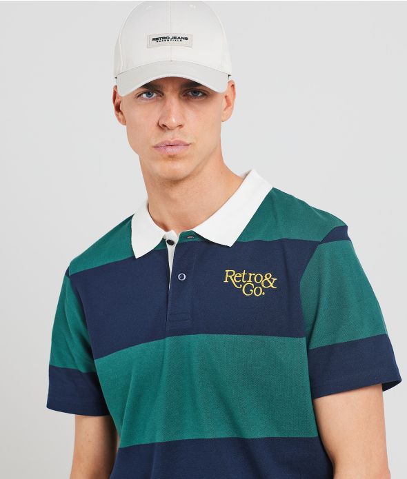 ATLANTIS POLO, DARK BLUE-GREEN
