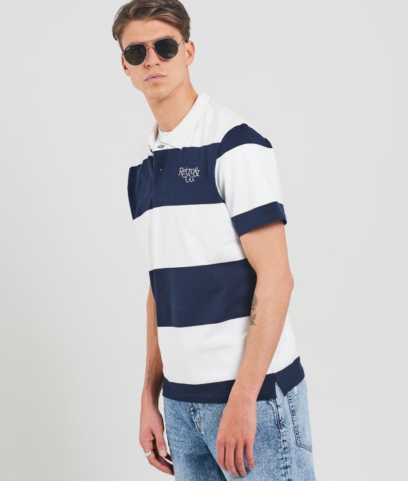 ATLANTIS POLO, DARK BLUE-WHITE