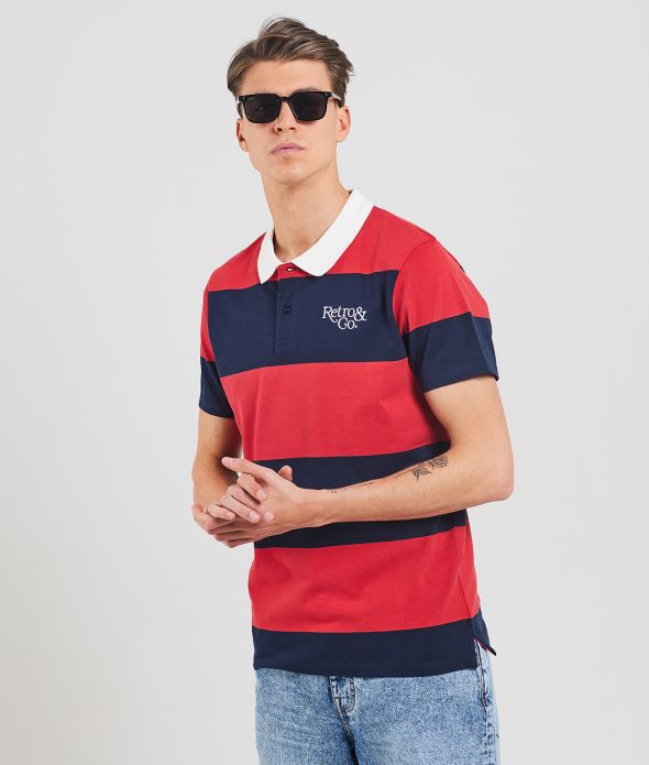 ATLANTIS POLO, RED-DARK BLUE