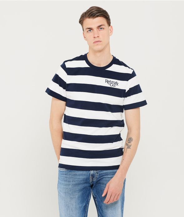 ATLANTIS T-SHIRT, DARK BLUE-WHITE