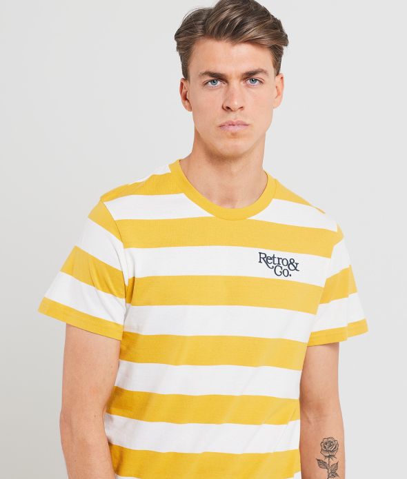 ATLANTIS T-SHIRT, YELLOW-WHITE